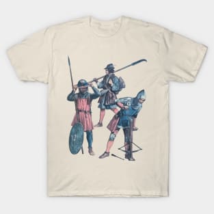 Medieval Soldiers Crossbow, Pike and Glaive Middle Ages War T-Shirt